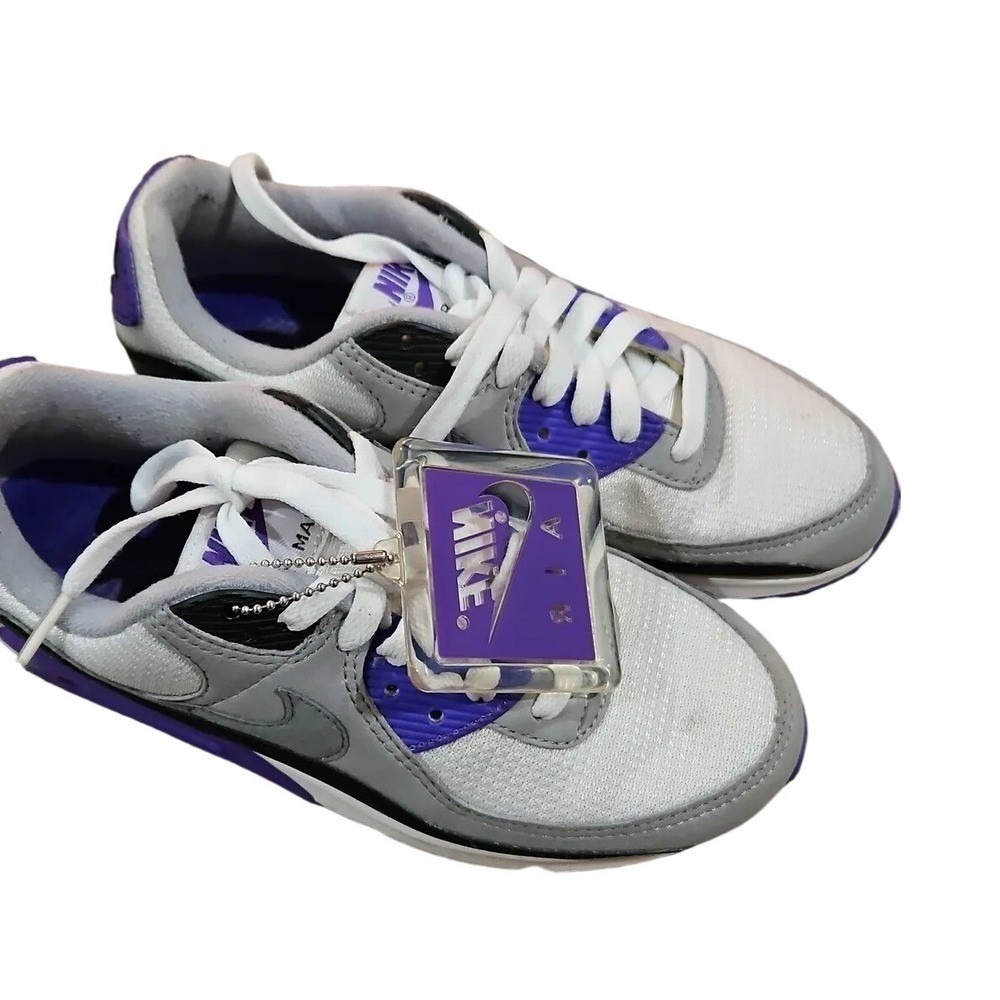 Nike Air Max‎ 90 White Purple Gray Sneakers -- SZ 8 W/6.5 M